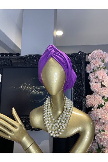 Hürrem Aldinç Kübra Yamak – Premium Tesettür Bone / Knotted Series Purple