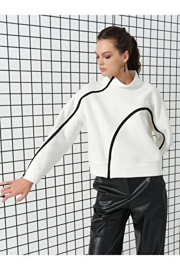 Özgürbutik Thick Zipper Detail Sweat with Shardon Detail