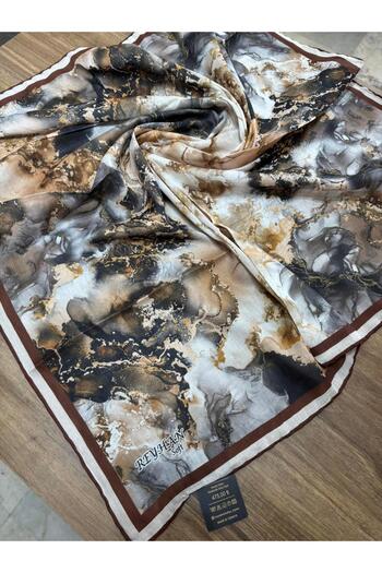 AGORATEKSTİL Women's Cotton Marble Pattern Scarf