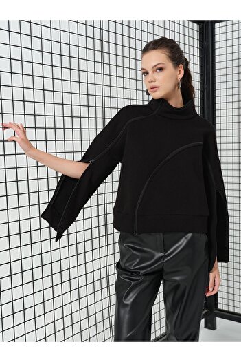 Özgürbutik Thick Zipper Detail Sweat with Shardon Detail
