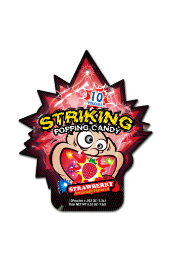 Striking Popping Candy 15g Strawberry Flv x 6