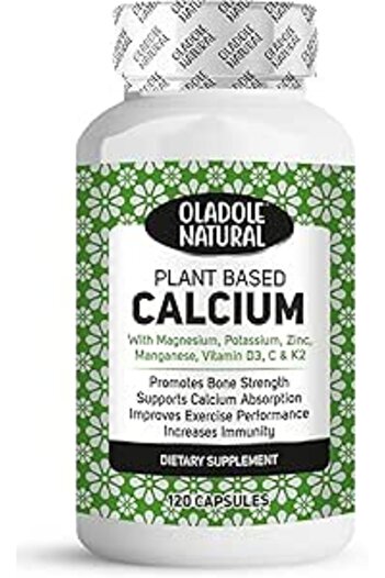 Oladole Natural Plant-Based Calcium Complex Supplement 120 Veg Capsules