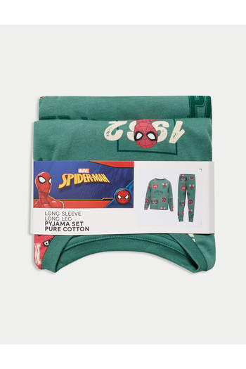 Marks & Spencer Saf Pamuklu Spider-Man Pijama Takımı (1–8 Yaş)