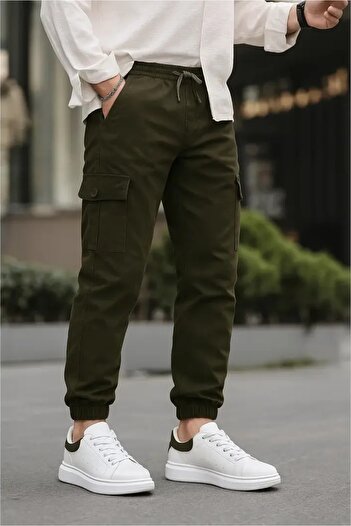 SERAZAT Cargo Pants with Cargo Pockets Cotton Lycra Elastic Leg Cargo Pants