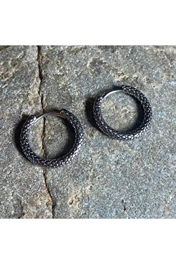 Viking Dragon Skin Design Threadable 316L Stainless Steel Non-Tarnish Earrings Pair