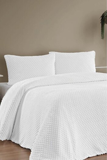 Çeyiz Diyarı Merinos Velora Tomurcuk Double Comforter Set Cream