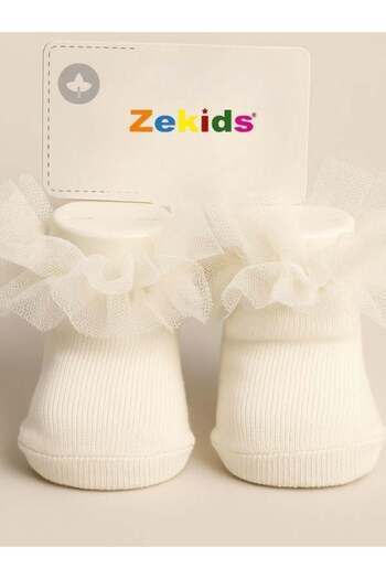 Zekids Baby Cotton Tulle Short Socks