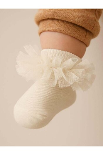 Zekids Baby Cotton Tulle Short Socks