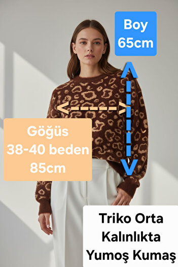 ENDAMIM PULOVER MOALE CU MODELE DE LEOPARD