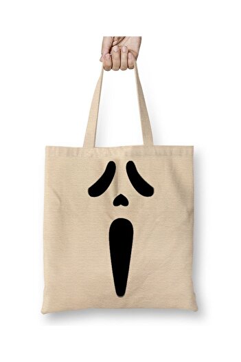 Toyaso Scream Scream Horror Halloween Λευκή υφασμάτινη τσάντα με μακριά λαβή Τσάντα αγορών Τσάντα παραλίας