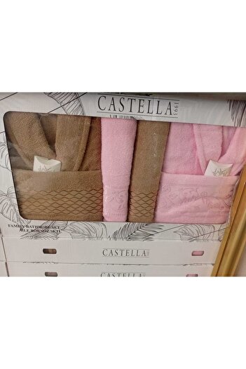 YÜNTEKS Castella 8 Piece 100% Cotton Boxed Dowry Family Bathrobe Set |   Bathrobe Set |   Dowry Set