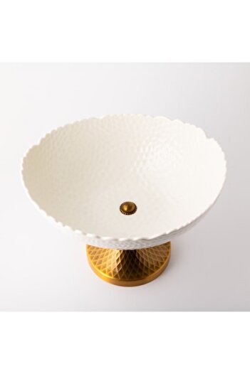 Malooki Round footed porcelain platter