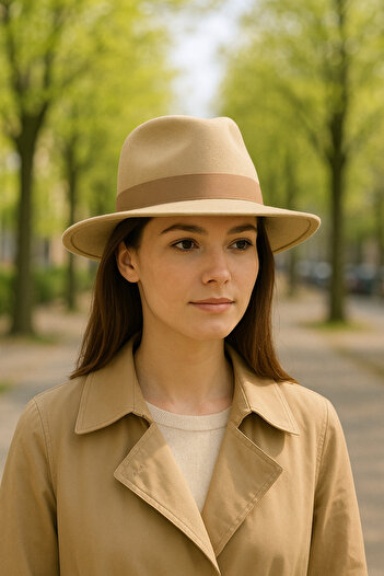 OWOW HAT Panama Hat Camel