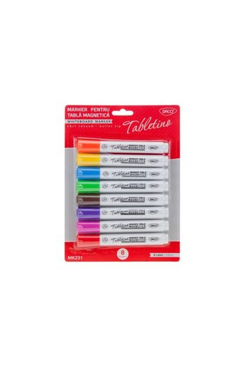 daço Whiteboard Markers, Color Multicolor, Material Plastic, 8 pcs/set