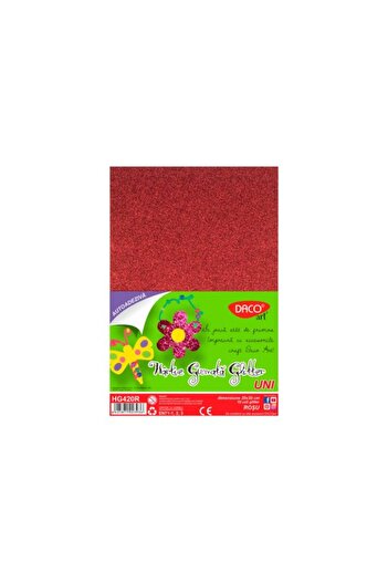 daço A4 Glitter Adhesive Paper, Color Red, Material Paper, 10 Sheets