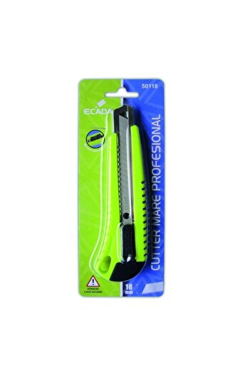 Ecada Professional Large Cutter, Color Green/Black, Material Plastic/Metal, Blade 18 mm, 12 pcs/set