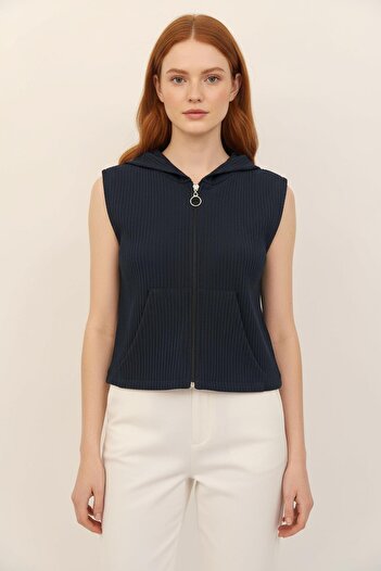 Rays 8201A Zippered Waist Elastic Vest Navy Blue