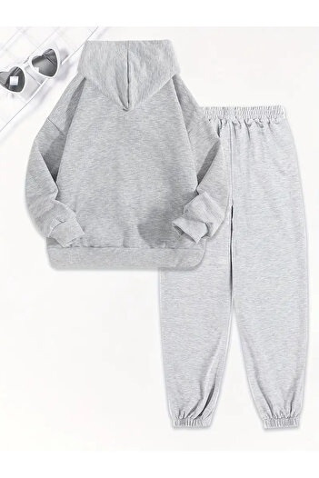 AEMİ Unsex American School Printed Hooded Sweatshirt and Jogger Sweatpants- Bottom Top Set