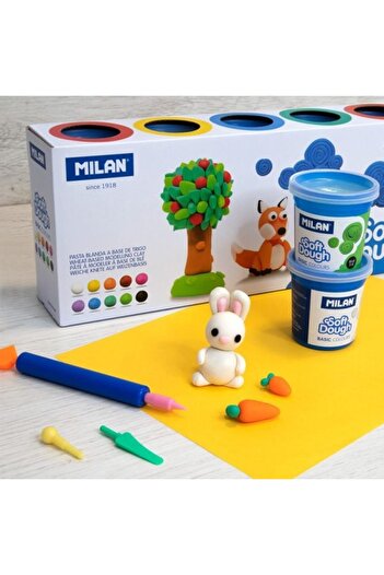 Milan Light Modeling Clay, 10 Colors, Weight 850 g, 10 Tubes
