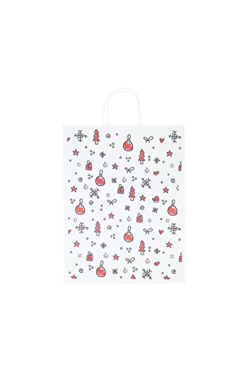 Papette Set of 10 Kraft Paper Bags with Pattern 12 Christmas 32 x 41(H) x 12cm