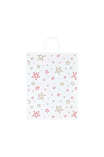 Papette Set of 10 Kraft Paper Bags with Pattern 11 Christmas 32 x 41(H) x 12cm