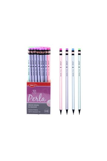 daço Round Graphite Pencils, Hardness HB, Color Multicolor, Material Wood, 72 pcs/set