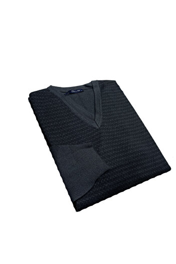 dcn giyim 1985 Fire Steel Knit V-Neck Sweater-10286