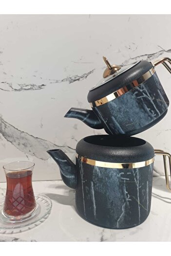 Elvira Venda Chef 2.25 Liter Black Granite Teapot Set