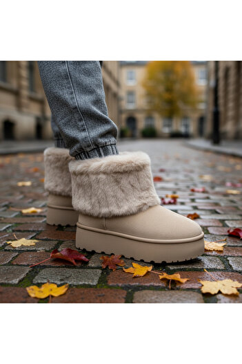 Lush Fashion Women's Ug-Type Boots with Fur Made of Suede Code: KB-190 (L0)