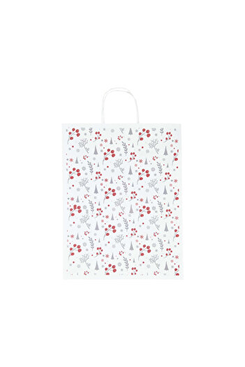Papette Set 50 buc Pungă Hârtie Kraft cu Model 14 Crăciun 32 x 41(H) x 12cm