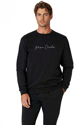 Pierre Cardin Erkek %100 Pamuk Uzun Kollu Şık Logolu Pijama Takımı – Rahat ve Tarz Eşofman Görünümlü Ev Giyim