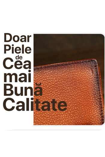 PriStyle ® Men's Premium Genuine Leather Wallet, 20 Pockets, Double Snap, RFID, Cinnamon Brown