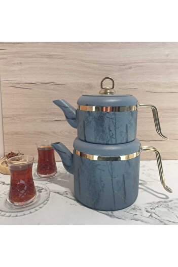 Elvira Venda Chef 2.25 Liter Gray Granite Teapot Set