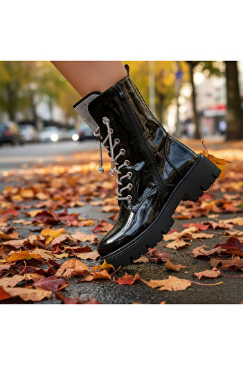 Lush Fashion Women's Patent Leather Boots Code: DA118 (W2)