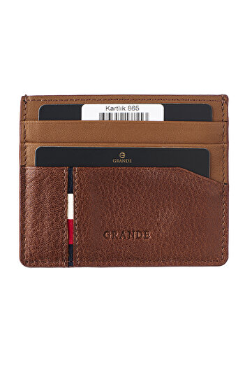 Grande 865 Genuine Leather Premium Card Holder Tan