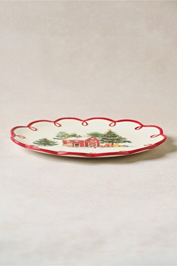 Karaca New Year Yılbaşı Cottage Kayık Tabak 25,5 cm