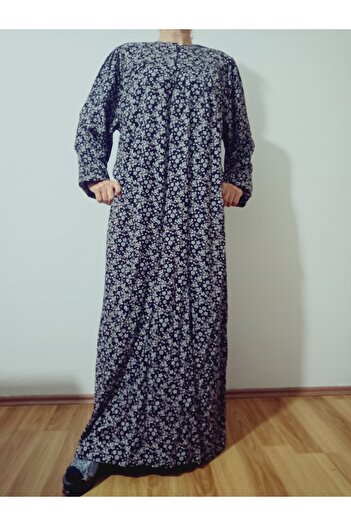 hoaryage Robadan Long Sleeve 100% Viscose Pressed Floral Mother Dress, Prayer Dress, Hijab Dress