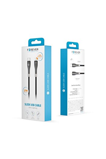 Forever Sleek USB-C to Lightning Cable 1.0 m 27W Black