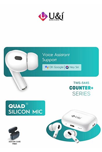 U & I Born To Win Counter+ Wireless Earbuds, Spatial Audio, High‑Fidelity Sound, USB‑C Charging, Free Silicon Case