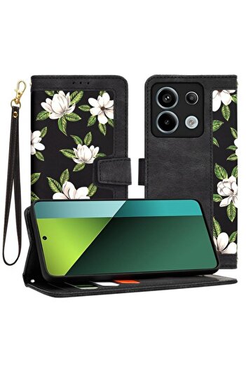 Sybero Protective Case for Xiaomi Redmi Note 13 Pro 5G / Poco X6, Faux Leather, Flowers of the Dawn