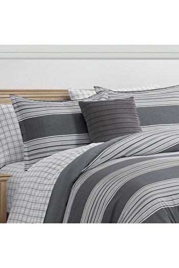 Orange Bed & Bath Charcoal | 8-Piece Single Duvet Set