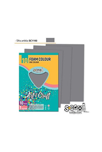 S COOL Foam paper, gray, 10 pcs/set, 20x30 cm - S-COOL