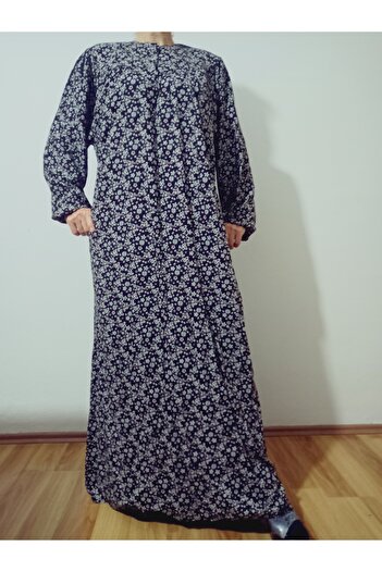 hoaryage Robadan Long Sleeve 100% Viscose Pressed Floral Mother Dress, Prayer Dress, Hijab Dress