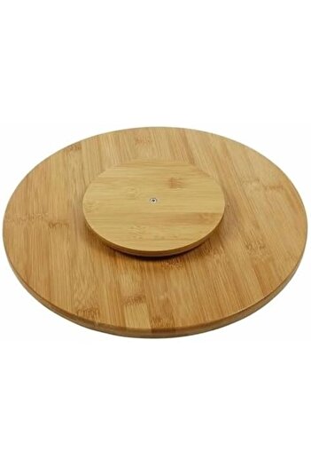 STOREMAX Bamboo 360 Degree Rotating Luxury Serving Presentation Plate, 30 Cm, Pizza and Cheese Presentation Board 1088605