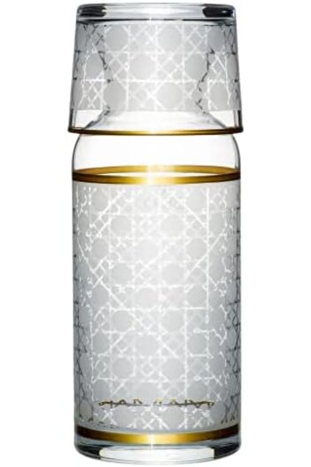 STOREMAX Goldwhirl Bedside Carafe - for Midnight Drinks by Your Bed and Bottle - Glass Pour