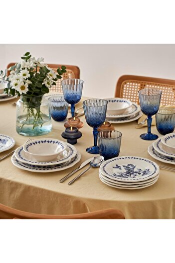 STOREMAX 24 Piece Dinnerware Set for 6 People Blue 1088605