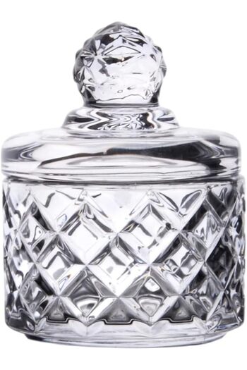 STOREMAX Luxury Mini Glass Sugar Bowl & Glass, Cut Glass Luxury Sugar Bowl 7.5Cm*9.2Cm - 06641 1088605