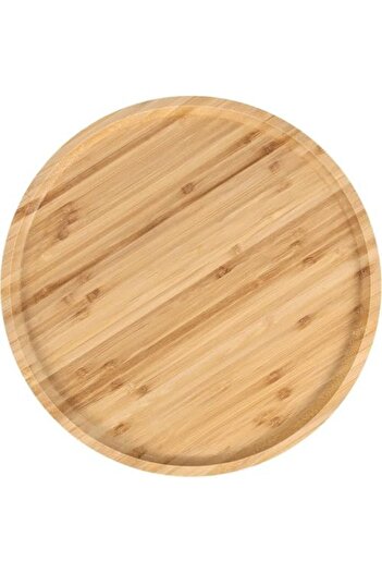 STOREMAX Bamboo Luxury Round Serving Tray 25 * 25cm, Presentation Tray & Snack Tray Presentation Plate 1088605