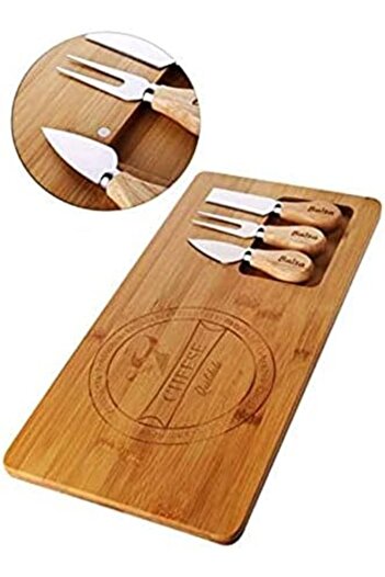 STOREMAX Bamboo Cheese Presentation Plate - 4 Piece Fruit and Food Board Presentation Set |   And Stylish Design - Delicious Horse