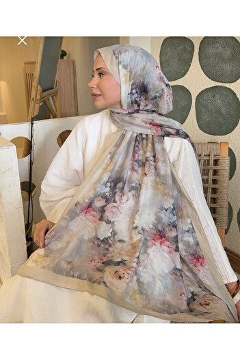 MODA Mineleşarp Autumn Color Tones Soft Pattern Transition Cotton Shawl